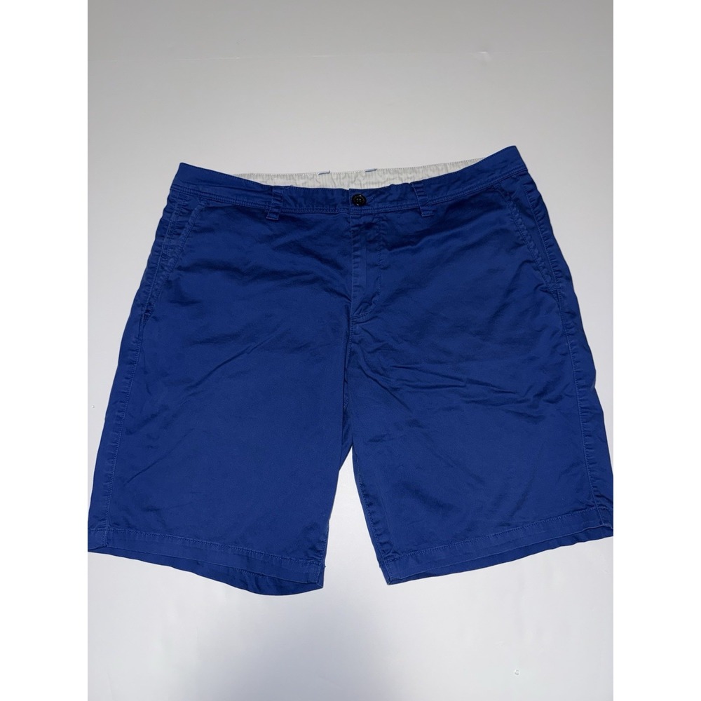 Armani Exchange Men 38 Chino Shorts Blue Casual Flat Front A|X Preppy Summer Hot